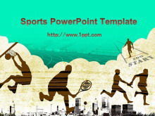 Descarga de plantilla de PowerPoint reunión deportiva de estilo retro