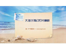 Descarga de plantilla de presentación de diapositivas de viaje con fondo de playa de mar