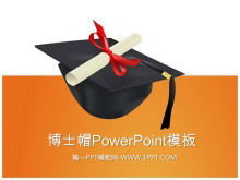 Ph.D. cap background graduation design graduation reply PPT template