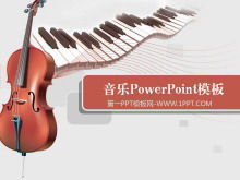 Download do modelo de apresentação de slides de música com fundo de violoncelo e piano