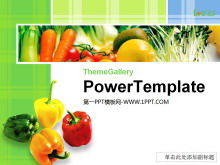 Food PPT template with green vegetable background