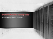 Modello PPT di tecnologia informatica di sfondo nero del centro dati