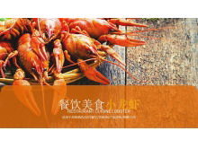 Spicy crayfish background catering food industry PPT template