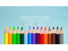 Șablon PPT de educație proaspătă cu fundal creion colorat descărcare gratuită