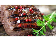 Black pepper beef barbecue background gourmet PowerPoint Template