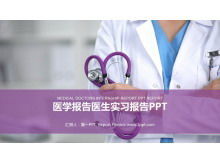 Templat PPT laporan magang dokter dinamis ungu