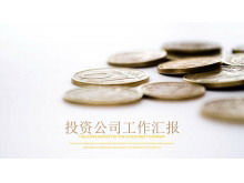 Financial investment PPT template with currency coin background