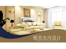 Elegant earthy yellow interior design PPT template
