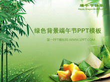 Green background Dragon Boat Festival PPT template