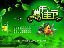 Download della presentazione del Dragon Boat Festival con lo sfondo del profumo di zongzi