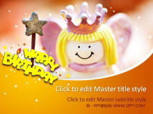 生日幻燈片模板與魔術的小公主背景