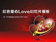Download do modelo de apresentação de slides do Dia dos Namorados com fundo de coração de amor de cristal vermelho