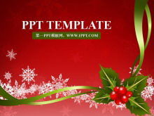 Heller und festlicher roter Weihnachtshintergrund PowerPoint Template Download