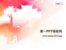Download del modello PPT Tanabata sfondo coppia foglia d'acero