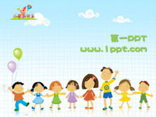 Download do modelo PPT do dia das crianças dos desenhos animados azuis
