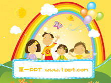 Cartoon style children's day PPT template