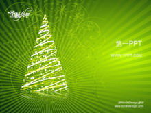 绿色花纹背景圣诞节PPT模板下载