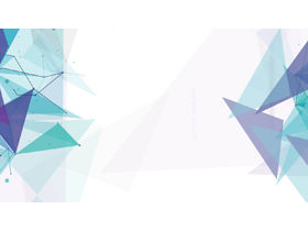 Image d'arrière-plan PPT polygone de couleur bleu et vert