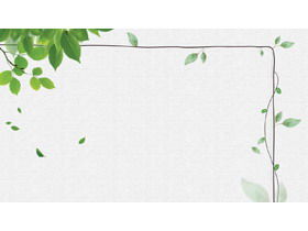 Green watercolor vine plant PPT background picture