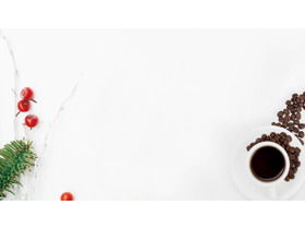 간단하고 신선한 커피 컵 커피 PPT 배경 그림