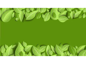 Image d'arrière-plan PPT de feuille de plante de style UI vert exquis