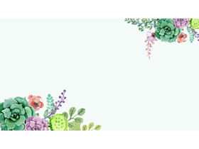 Fresh watercolor style plant flower PPT background picture
