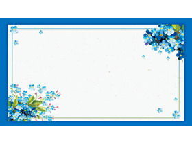 藍色水彩花卉PPT背景圖片