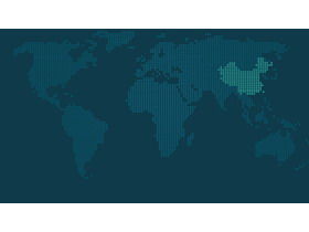 Deux images d'arrière-plan PPT de matrice de points de carte du monde bleu