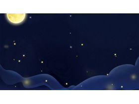 Immagine di sfondo PPT del cielo notturno dei cartoni animati