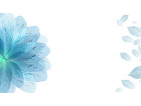Imagen de fondo azul hermosa flor pétalos PPT