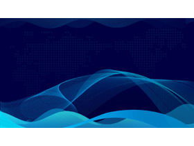 四張藍色曲線科技PPT背景圖片