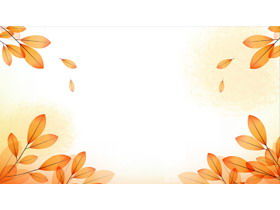 Imagens de fundo PPT de duas folhas de outono laranja