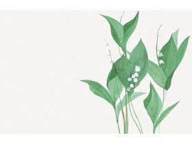 两张清新的水彩植物和绿叶PPT背景图片