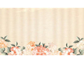 Quatre images d'arrière-plan florales rétro de couleur chaude PPT