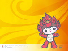 Fuwa Hintergrund Olympische Spiele PPT Hintergrundvorlage