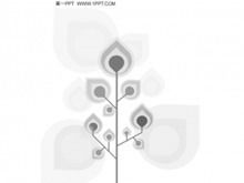 Téléchargement de modèle de fond PPT de croissance d'arbre d'art dynamique de fond noir et blanc