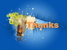 Thank you PPT background template with blue wine glass background