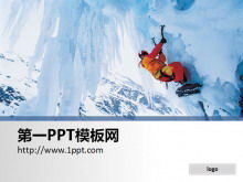 Klettern PPT Hintergrundbild mit blauem Hintergrund