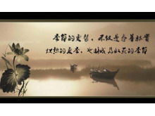 Sekelompok lukisan tinta Cina yang indah latar belakang gambar latar belakang PPT