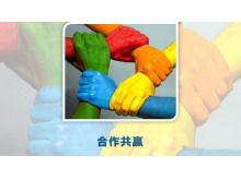 Gambar latar belakang slideshow jabat tangan yang berwarna-warni