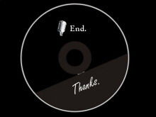 Фоновое изображение конца слайд-шоу с черным фоном компакт-диска