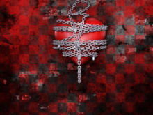 Heart bound by chains PowerPoint background image