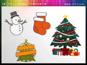Material de PPT de muñeco de nieve de árbol de Navidad de calcetín navideño