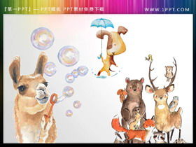 Alpaca puppy fawn and other PPT illustration material