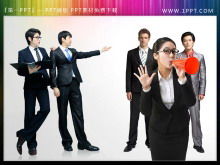 6 ตัวละครธุรกิจในที่ทำงานภาพประกอบวัสดุ PPT
