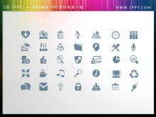 28 icônes de bureau communes téléchargement de matériel PPT