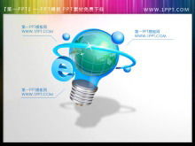 Icona della lampadina con un senso di tecnologia Materiale PowerPoint