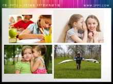 Eight children PPT illustration material download