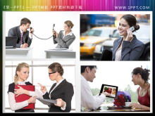 แปด PPT ภาพประกอบวัสดุที่เกี่ยวข้องกับการสื่อสารทางธุรกิจและความร่วมมือ
