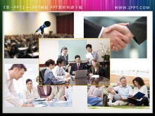 Fourteen PowerPoint material downloads of business workplace character background